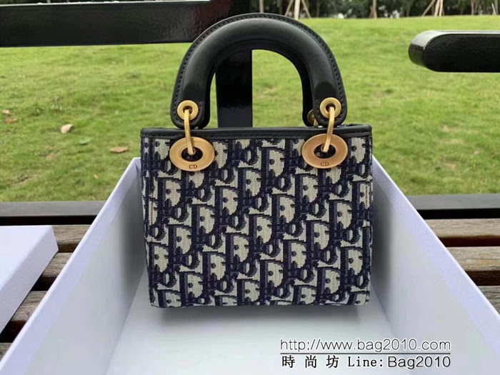 DIOR迪奧 Dior OBLIQUE老花系列 oblique 刺繡系列帆布復古包 可手提亦可肩背  zdo1321